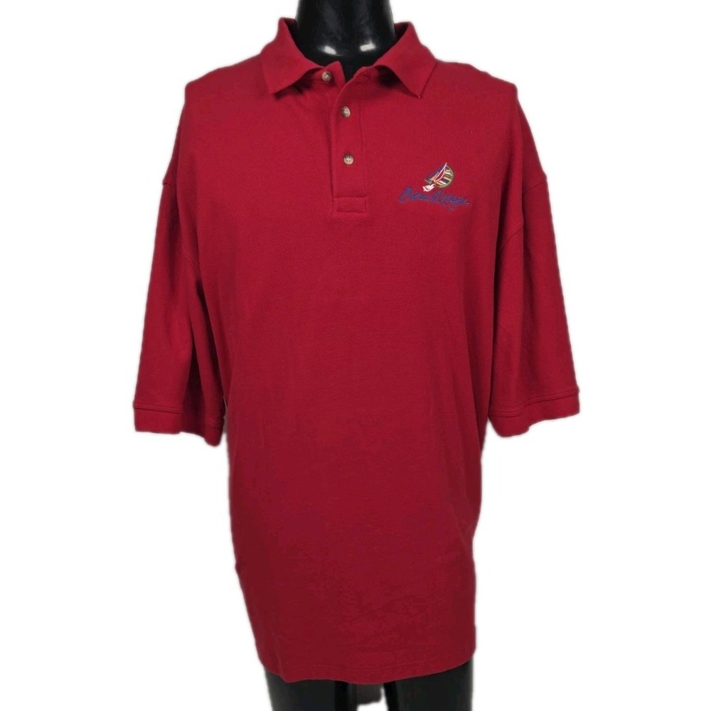 Beau Rivage Men's Short Sleeve Polo Shirt XXL Red 100% Cotton